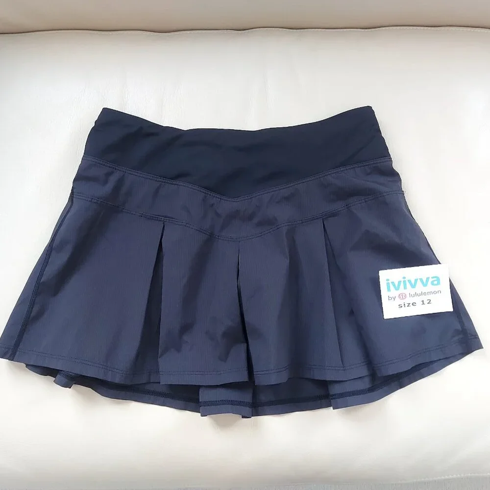 Ivivva Girl by Lululemon 🍋Fast Drill Skirt black skort shorts under size 12 - Picture 1 of 6